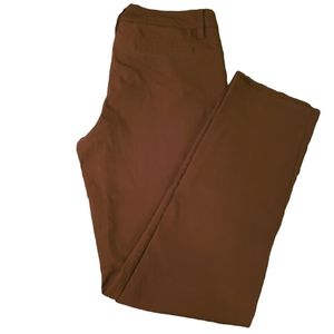 Zac & Rachel chocolate brown single button fit cropped ankle slacks Size 8